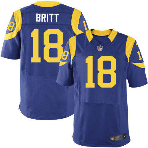 Men's Elite Kenny Britt Nike Jersey Royal Blue Alternate - #18 NFL Los Angeles Rams